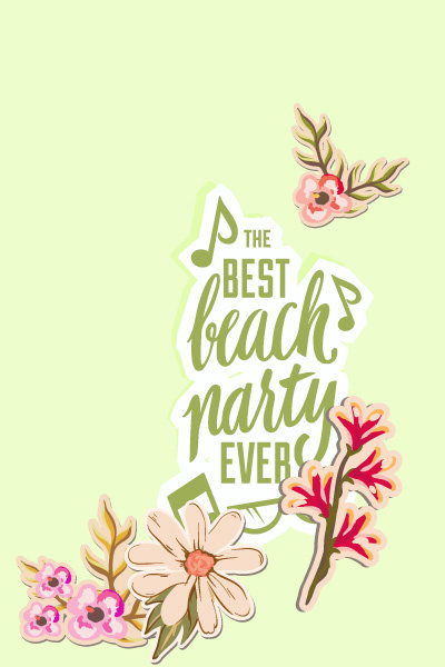 夏天海报矢量插画扁平风格