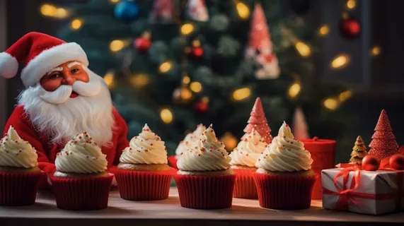 圣诞小蛋糕摄影图