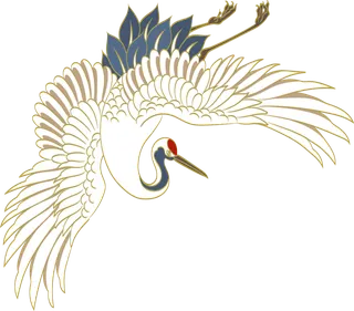 中国风古典中式国潮风手绘飞鹤图案仙鹤装饰素材PNG免抠插画元素