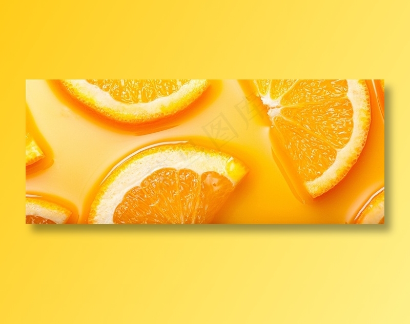新鲜水果背景banner橙色