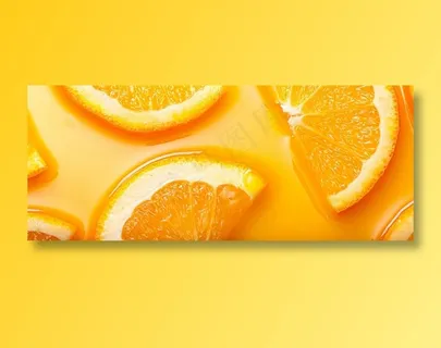 新鲜水果背景banner橙色 新鲜水果背景banner橙色