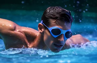 游泳池游泳男生背景