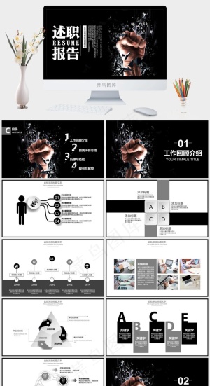 出击的拳头商务总结计划述职报告预览图