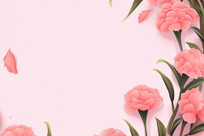简约粉色康乃馨插画背景(1344x896)