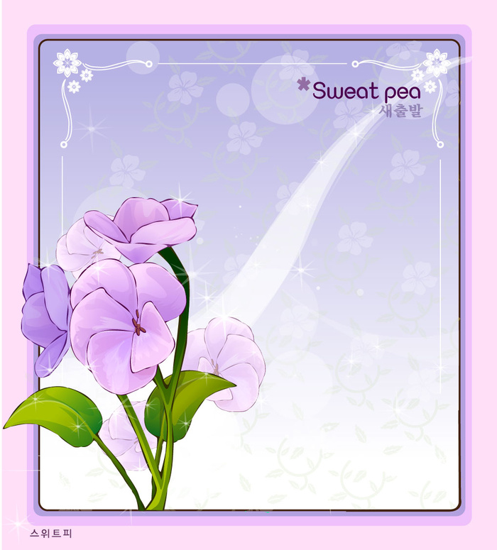 手绘花卉装饰边框背景