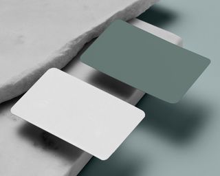 石块背景正反面高档轻奢名片样机