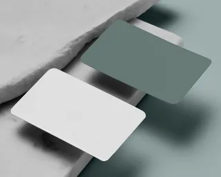 石块背景正反面高档轻奢名片样机