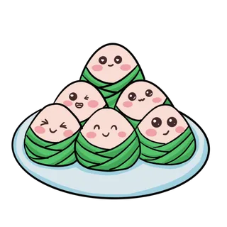 端午节卡通粽子表情元素合集