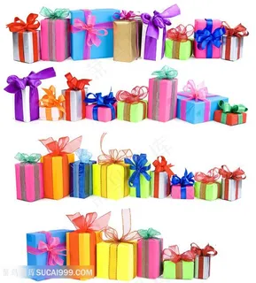 五彩缤纷的礼盒高清