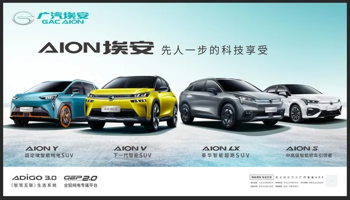 广汽埃安2021开年车阵psd模版下载