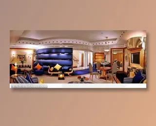 迪拜伯瓷7星级酒店总统套房全景