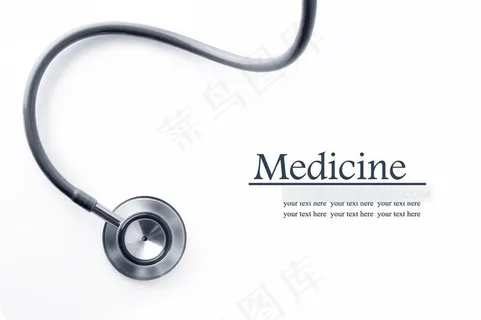 银色金属质感听诊器海报高清图片