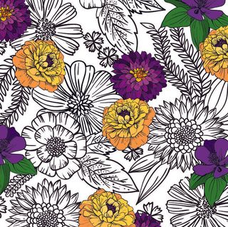 花卉唯美手绘花朵面料纹理手机壳布料面料印花服装矢量图案素材