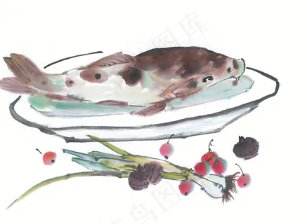 国画瓜果蔬菜鱼虾蟹美术绘画图片素材 国画瓜果蔬菜鱼虾蟹美术绘画图片素材