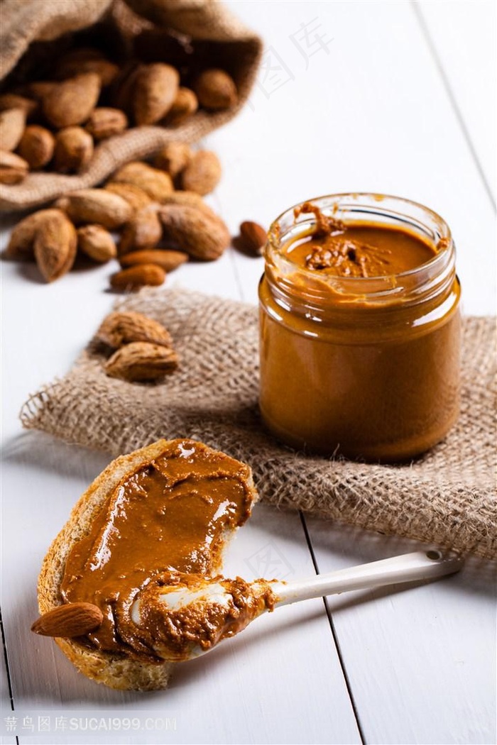 美味的花生酱果酱高清图片