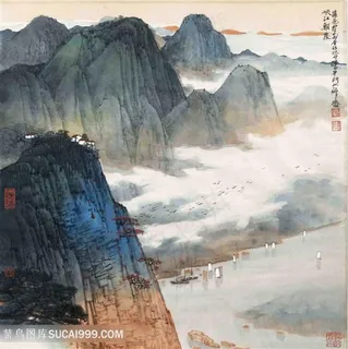 薛亮水墨画巍峨山脉高清艺术挂画 薛亮水墨画巍峨山脉高清艺术挂画