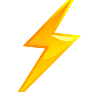 手绘黄色素材免扣闪电png