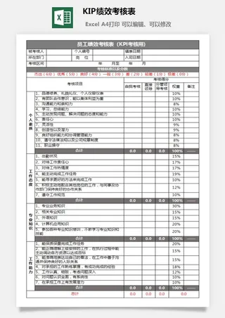 KIP绩效考核表