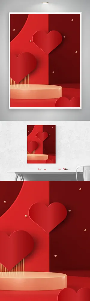 大气红色爱心背景模板