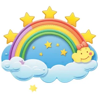 彩虹星星云朵免抠