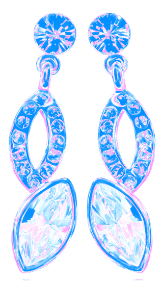 耳坠免抠图粉蓝