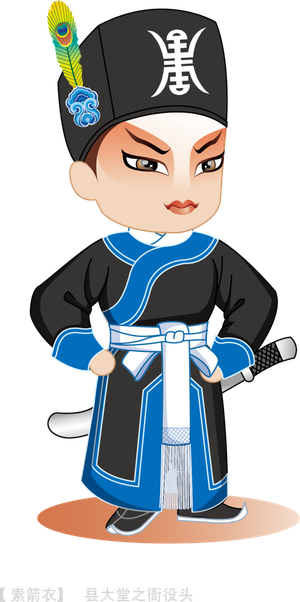 卡通京剧戏剧人物脸谱插画PNG图片 国潮中国风Q版戏剧人物PS素材