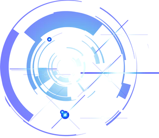 蓝紫色光圆环锁定科技kv主视觉 