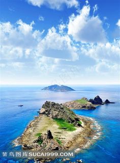 天空白云海水钓鱼岛高清图片 天空白云海水钓鱼岛高清图片