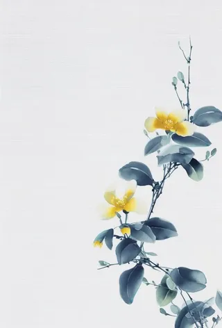 中国风简约淡雅蓝色枝叶背景