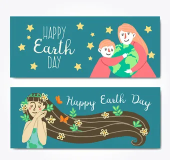 彩绘人物世界地球日