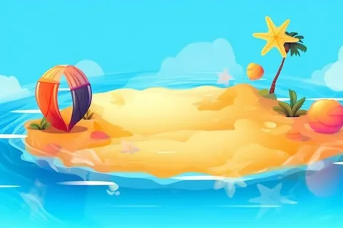 冰爽游玩卡通夏日背景