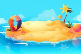 冰爽游玩卡通夏日背景