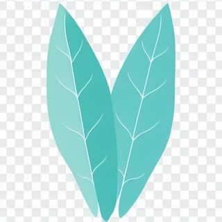 2片叶子手绘卡通png免抠