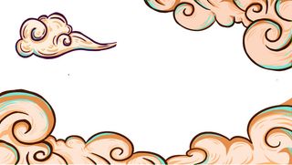 中国风国潮祥云插画手绘云彩图案海报云层装饰背景PSD设计素材