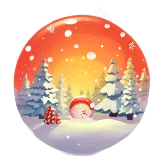 圣诞节球形圆形插画素材免抠