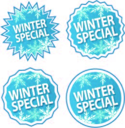 免抠冬季促销标签