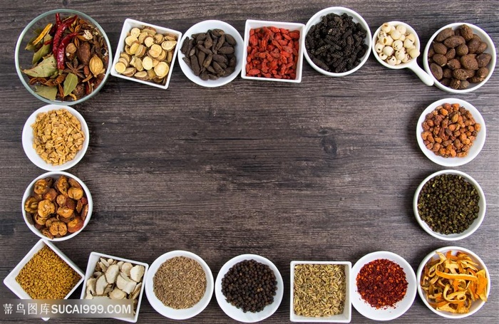 木底纹上的香料背景素材
