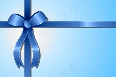 蓝色蝴蝶结背景图片