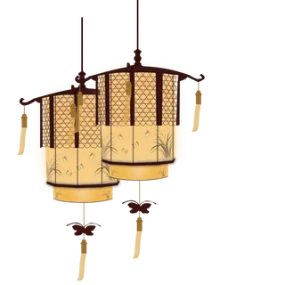 卡通手绘灯笼中秋节元宵节花灯新年海报元素PNG免扣PS素材