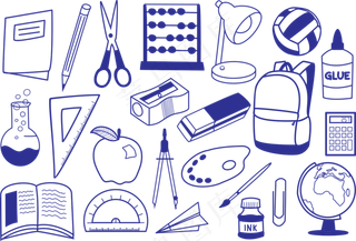 学校, 回到学校, 教育, 图标, 