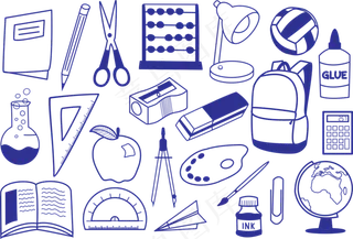 学校, 回到学校, 教育, 图标, 