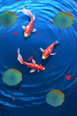 简约蓝色荷叶节气背景