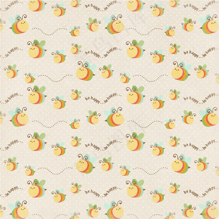 卡通小蜜蜂底纹背景