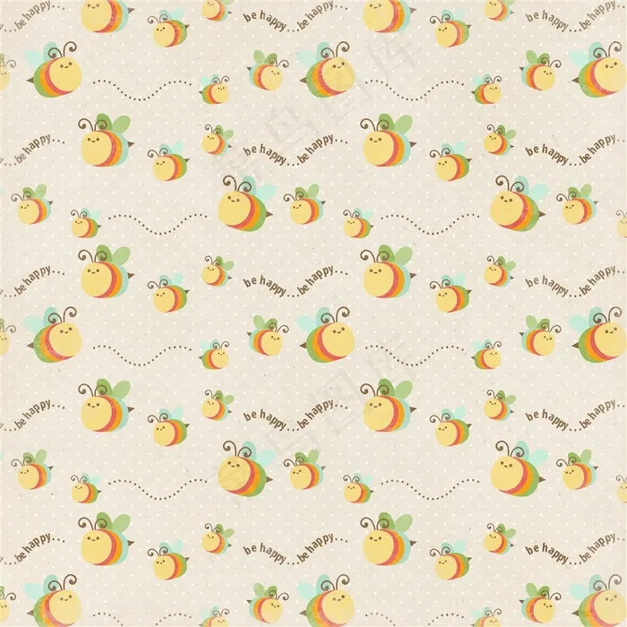 卡通小蜜蜂底纹背景