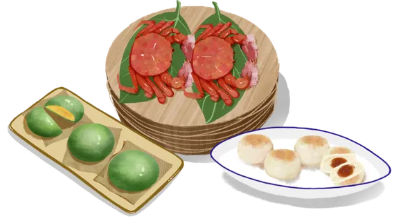 清明节海报设计插图卡通青团素材图片元素png透明背景