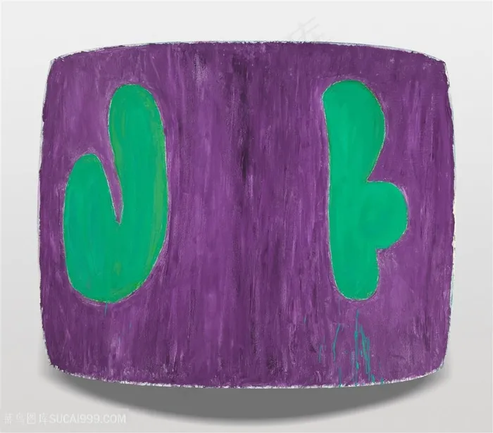 紫色和绿色装饰画挂画