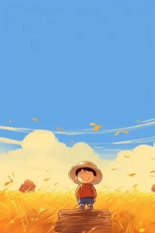 可爱儿童蓝色丰收落叶背景