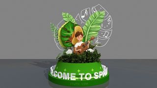 春天门头cdr设计素材春季美陈景观拱门打卡拍照框dp堆头3d模板