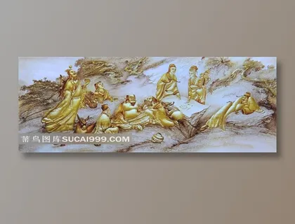 八仙过海浮雕图 八仙过海浮雕图