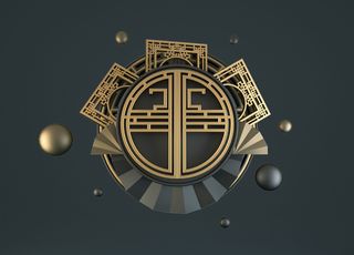 中国传统文化古典国潮风格C4D立体广告宣传海报PSD素材模板